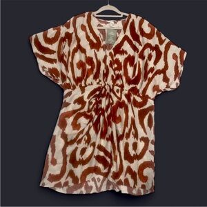 NWT! Reddish Brown and Cream Dress XXL